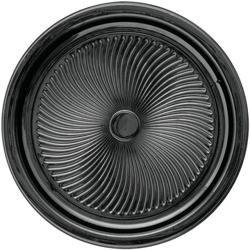 16" Round Black Novaplus Plastic Serving Platter - 36 per case by Sabert – 16", PET, Black, Model 9516
