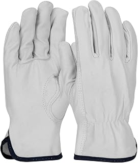 Protective Industrial Products PIP Industry Grade Top Grain Goatskin Leather Drivers Glove Keystone Thumb 71-3600 Natural XL