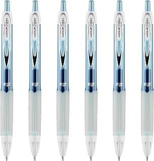 Uni-Ball uniball 207 Fashion Retractable Gel Pen, Medium Point (0.7mm), Light Blue Ink, 6 Pens
