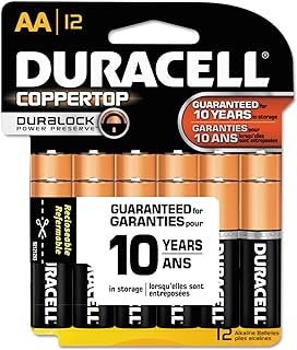 DURACELL CopperTop AA Alkaline Batteries - long lasting, all-purpose Double A battery for household and business - 12 Count