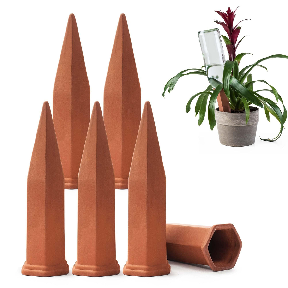 Modern Innovations 6 Pack / Terracotta / Simple and Functional Garden Stakes