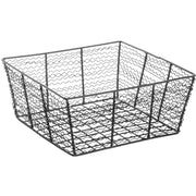 Wire Storage Basket Black Steel- 12 3/16 L x 12 3/16 W x 5 1/2 H by HUBERT – Alloy Steel, Black, Model 37115