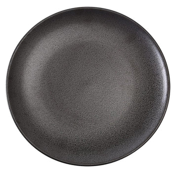 12" COUPE SHAPE ROUND PLATE by Yanco – Large, Ceramic, Matte Black, Pack of 12, Model DB-112