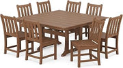 Polywood Traditional Garden 9-Piece Farmhouse Dining Set (Teak)