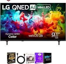 LG QNED84B evo AI Smart TV Bundle with HDMI Cable & CPS Plan (85.0, Inches) | Available in 65-inch and 85-inch sizes with 4K Mini LED, HDMI cable, 12-month CPS protection, and streaming bundle.