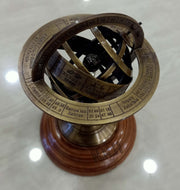 5" Nautical Brass Armillary Sphere World Globe Rosewood Base Table Decor Gift by THOR INSTRUMENTS – 5x5 inches, Wood, Antique Brass, Model UK142