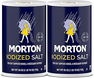 Morton Salt Iodized, All-Purpose Iodized Salt, 26 oz, 2-Pack