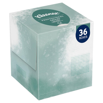 Kleenex Professional Naturals Facial Tissue, Bulk (21272), 2-Ply, White, Upright Cube Boxed Format, Designed for Business (90