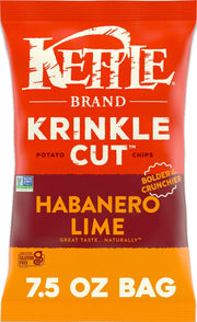 Kettle Brand Krinkle Cut Habanero Lime / 7.5 Ounce (Pack of 12) / Habanero Lime Potato