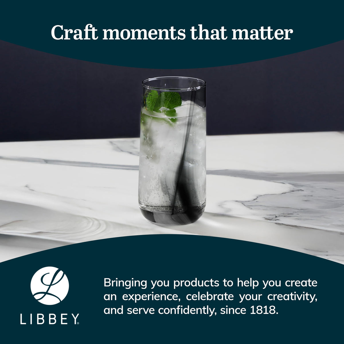 Libbey Ascent Black Ribbon / 8 Count (Pack of 1) / Ascent Tumblers & Water Glasses