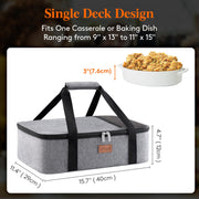 Lifewit Casserole Carrier Bag, Insulated Single Layer, Grey