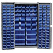 Deep Door Bin Cabinet by Global Industrial – 38 inches x 24 inches x 72 inches, 16 Gauge Steel, Blue, Model 662147BL