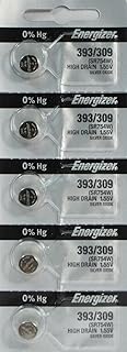 393 or 309 Energizer - 1 Pack of 5 Batteries. SR48W, AG5, LR754, SR754W Timex F Energizer 393