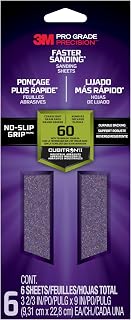 3M Pro Grade Precision 3-2/3 in. x 9 in. 60-Grit (Coarse) Faster Sanding, No-Slip Grip Sheets (6 Sheets/Pack)