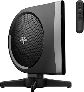 Vornado STRATA Compact Oscillating High Velocity Floor Fan with Remote Control, 5 Speeds, 18.4 in Tall, Powerful Air Circulator for Home, Electric Cooling Fan, Black