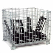 Wire Mesh Folding Open-Top Container by Global Industrial – Wire Mesh 2x2, Gray, Model 239342