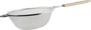 Winco Strainer, 10.25-Inch Diameter, Medium Single Mesh, Nickel, Tan