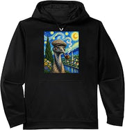 Emu with Pipe Starry Night Van Gogh Bird Art Performance Hoodie