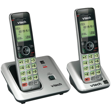 CS6619-2 DECT 6.0 CORDLESS PHONE WITH 2 HANDSETS (80-8612-00) by VTech – 6.9" x 6.7" x 5.2", Plastic, Black, Silver, Model VTCS6619-2