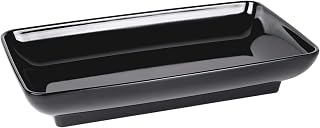 Elite Global Solutions 14" x 8" Black Rectangular Heavy-Duty Melamine Plastic Serving Platter
