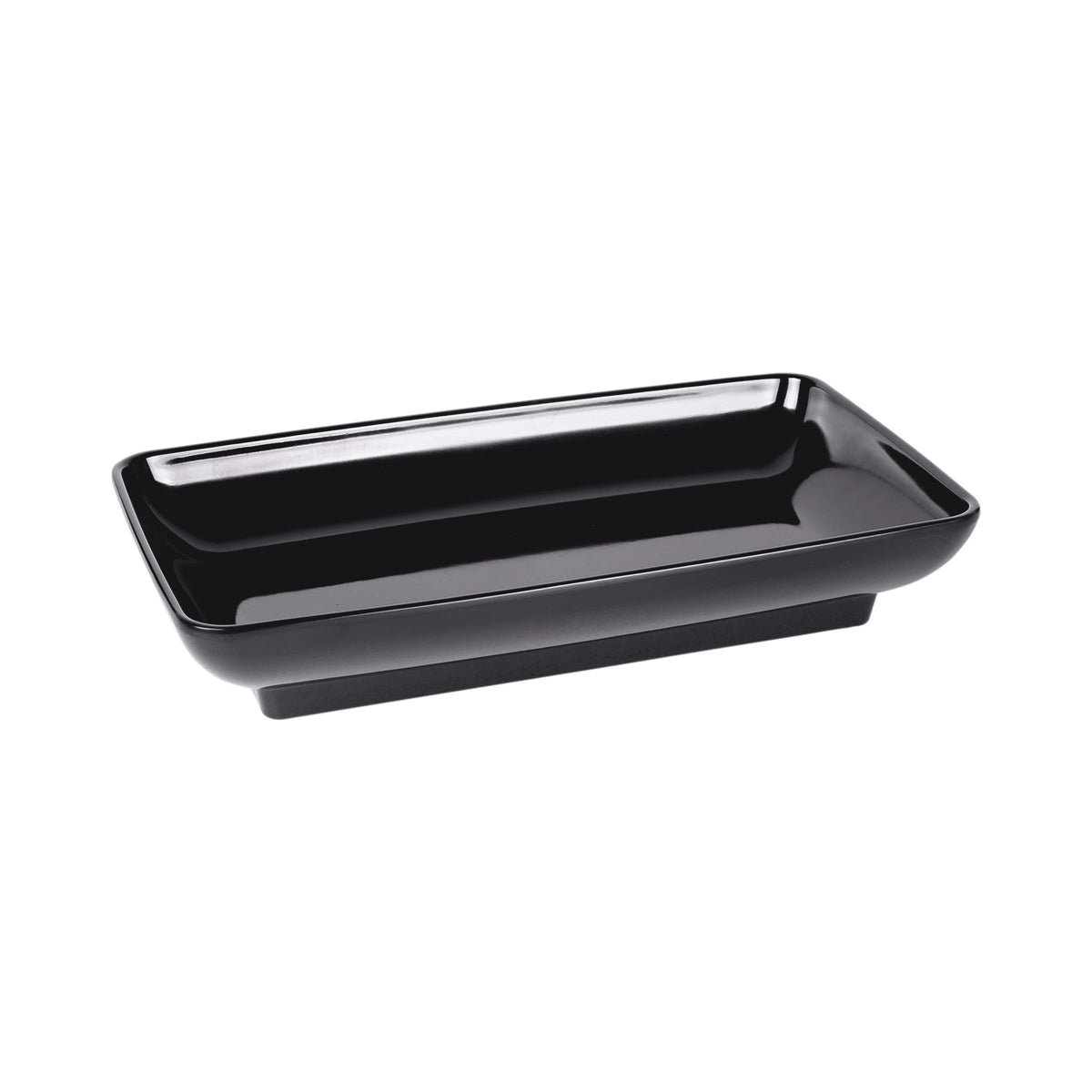 14" x 8" Black Rectangular Heavy-Duty Melamine Plastic Serving Platter by Elite Global Solutions – 14" x 8", 2.5 quarts, Melamine, Black, Model M85145-B