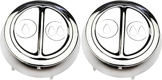 Fluidmaster Dual Flush Toilet Button (Pack of 2), Chrome, Metal, 800P-001
