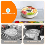 Riyeloi Spinning Serving Tray with Lid, 12 Inch Plastic, White