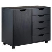 Winsome Black / 2 Doors, 15 Drawers / Contemporary Storage Cabinets