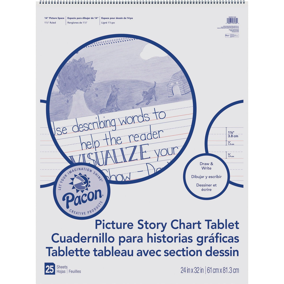 ® PACMMK07430 Chart Tablet by Pacon – White, Pack of 25