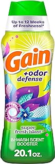 Gain Odor Defense Laundry Scent Booster Beads for Washer, Super Fresh Blast Scent, 20.1 oz, HE Compatible