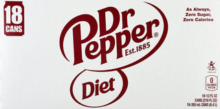Diet Cola, 18 Pack, 12 Fl Oz Cans by Dr Pepper – Pack of 18