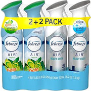 Febreze AIR Freshener 4 Pack 2 Original Gain and 2 Air Heavy Duty
