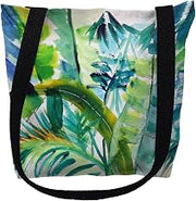 Betsydrake TY1116G 18 x 18 in. Jungle Greens Tote Bag - Large