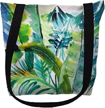 Betsydrake TY1116G 18 x 18 in. Jungle Greens Tote Bag - Large
