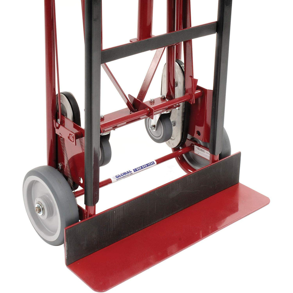4-Wheel Professional Appliance Hand Truck by Global Industrial – 67"L x 17"W x 66"H, Alloy Steel, Red, Model 168031