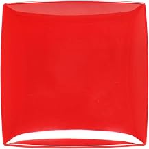 Thunder Group 12" square plate, 1" deep, pure red, comes in dozen