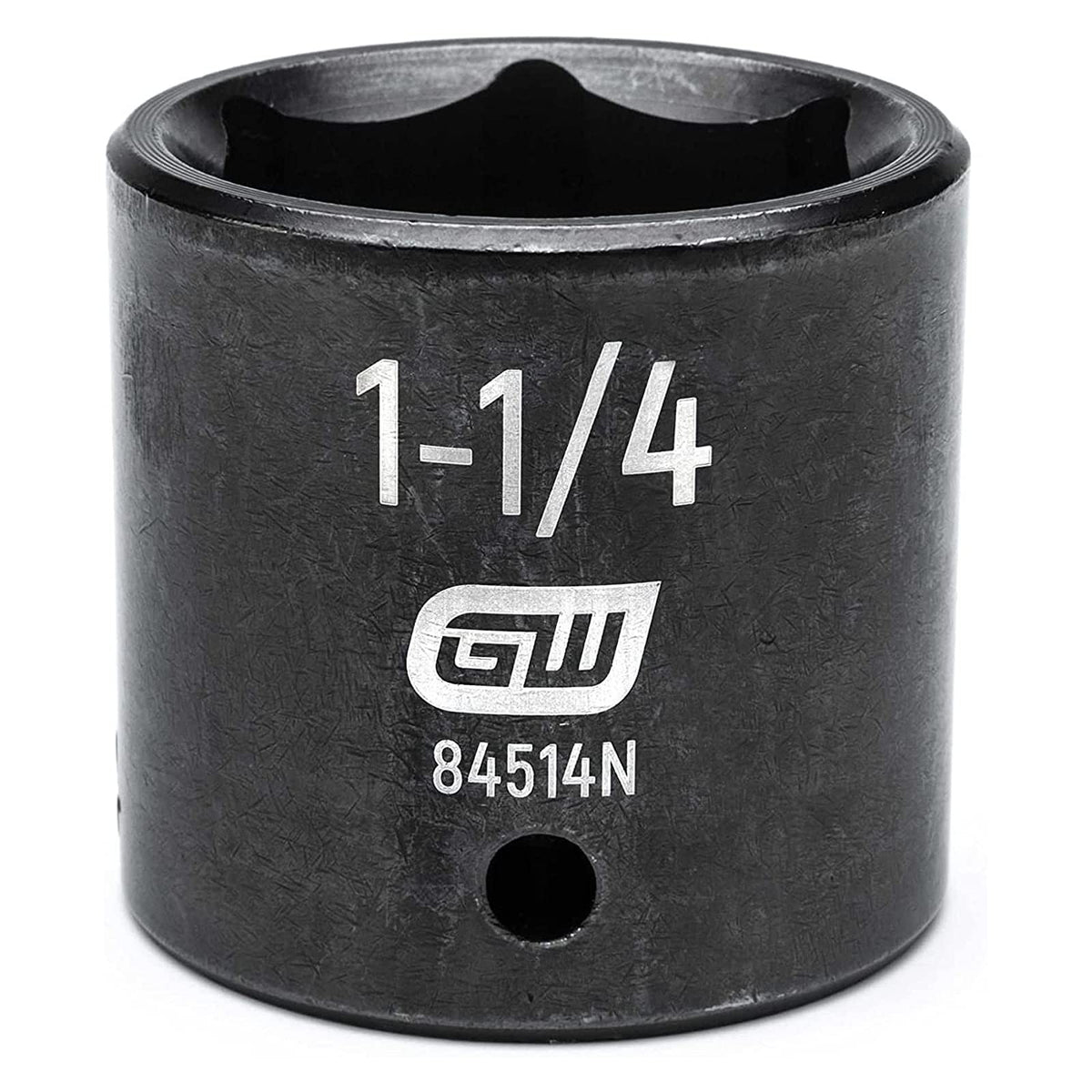 1/2" Drive 6 Pt. Standard Impact Socket by GEARWRENCH – 1-1/4 in, Chrome Molybdenum Steel, Black, Model 84514N