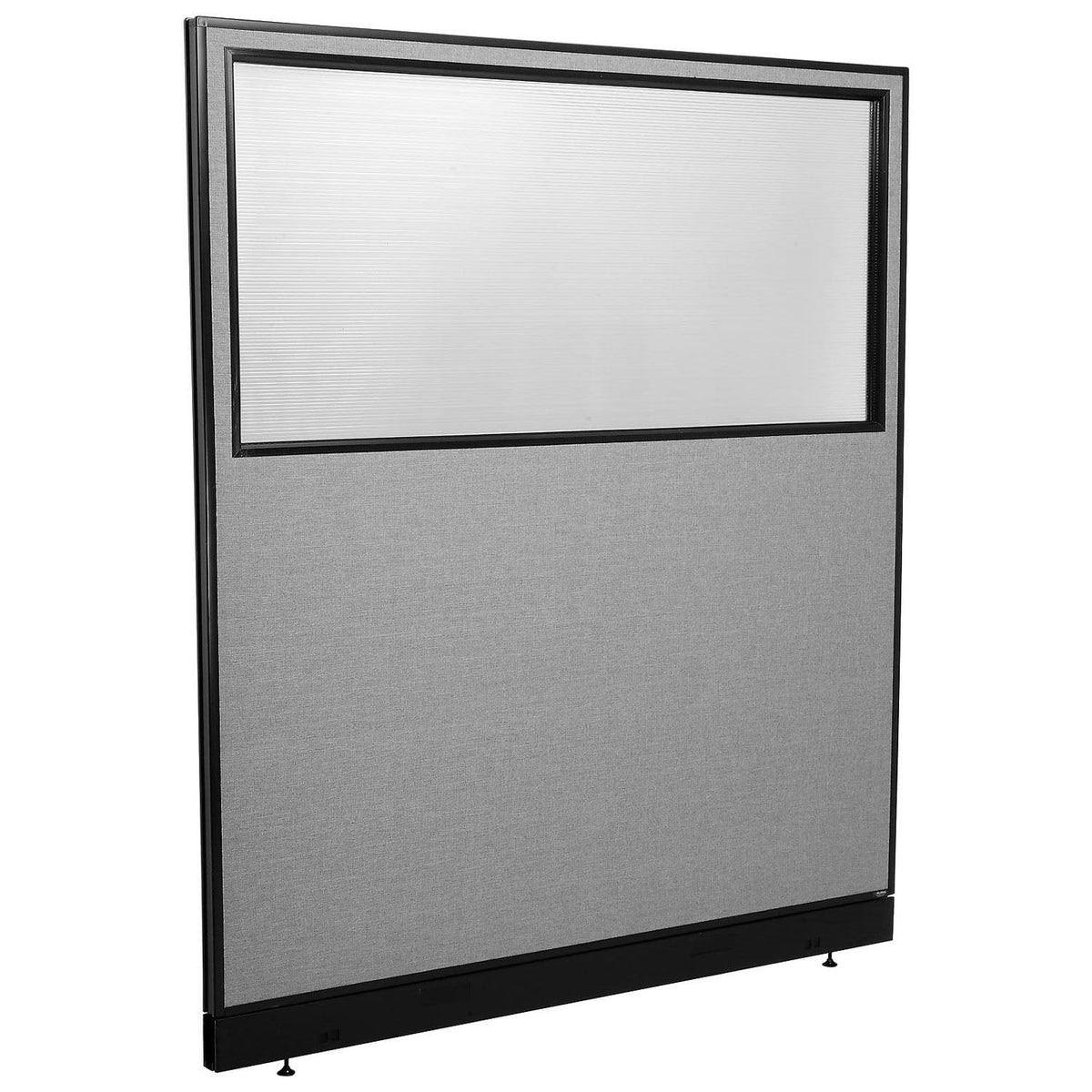 60-1/4"W x 64" H Office Partition Panel with Partial Window & Raceway by Global Industrial – Alloy Steel, Grey, Model 694693WNGY
