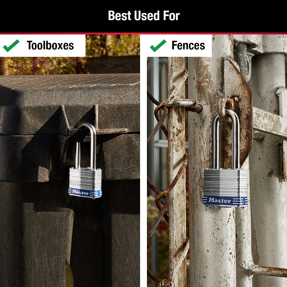 Master Lock Silver / 2" shackle / 1 Pack Keyed Padlocks
