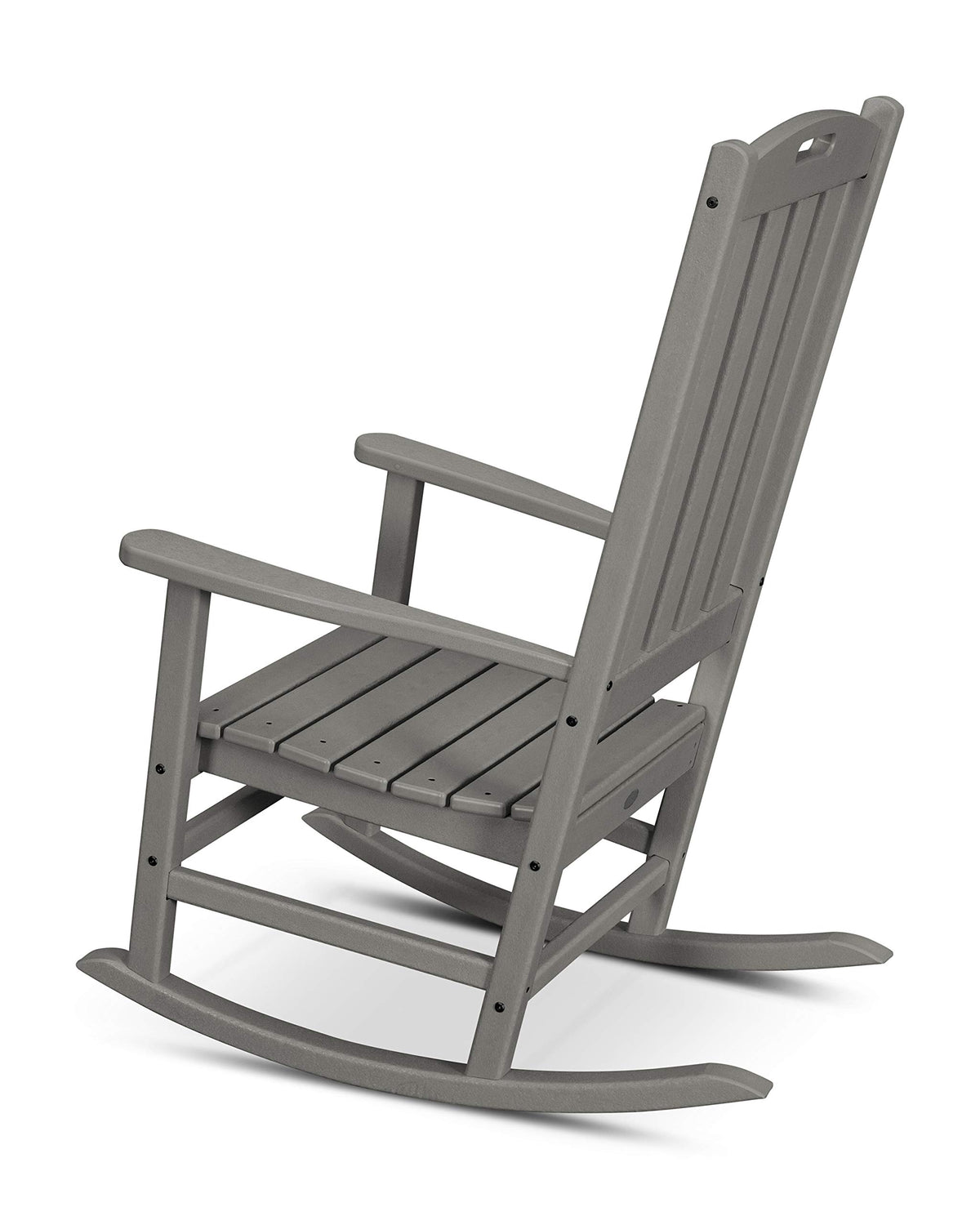 ® Nautical Porch Rocking Chair in Slate Grey by Polywood – 2' 3.18" x 3' 6" x 4' 5.88", High Density Polyethylene (HDPE), Slate Grey, Model R145GY