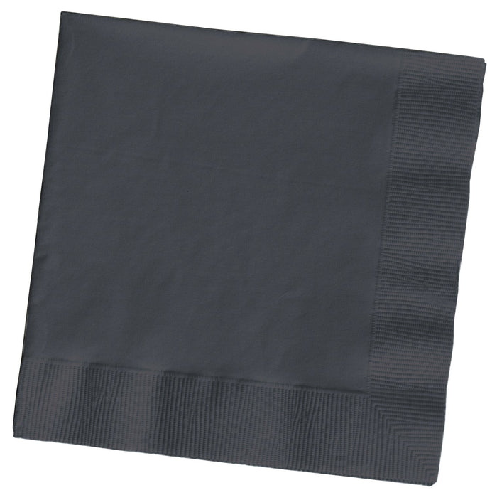 Touch of Color Party Paper Beverage Napkins, Black Velvet, 5 in, 50 ct