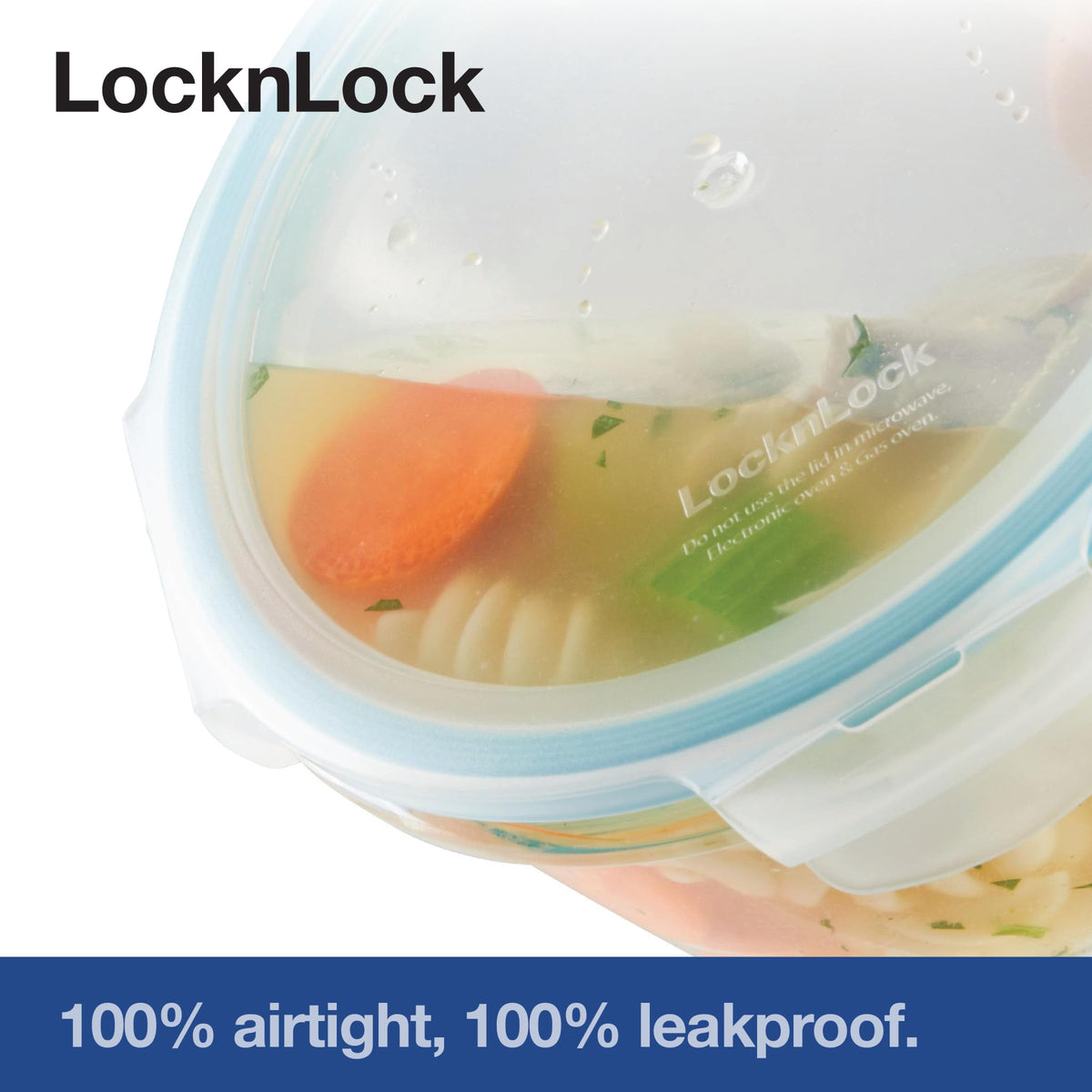 LocknLock Glass Pie Dish with Lid, 9.5 Inch Round, Clear