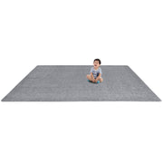 Endurance Solid Colored Area Rug in Color Silver by Joy Carpets – 4' x 6' (Rectangular), Polyester, Silver, Model 80N-12