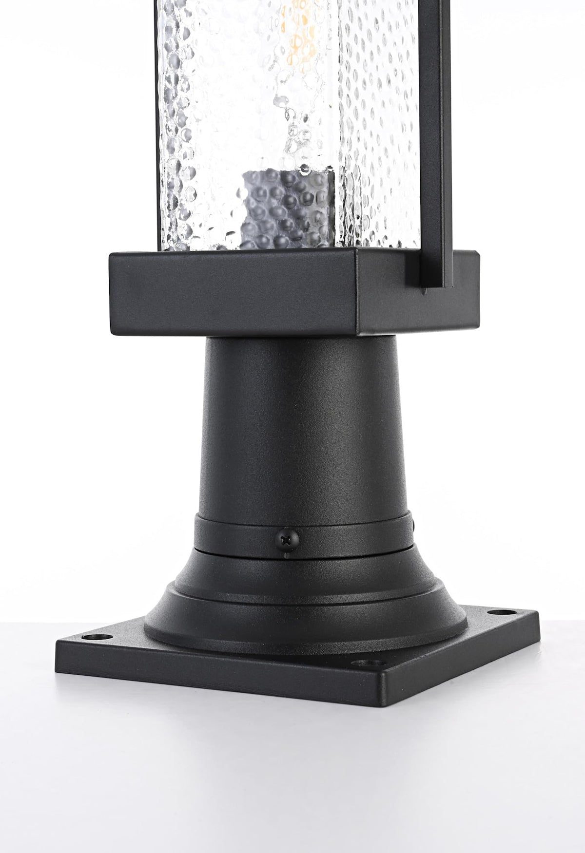 Cambria One Light Outdoor Post Mount Black by Lighting Design – Iron, Black, Model OD320P17BK