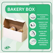 Premium Clay Coated Kraft Paperboard White Non-Window Lock Corner Bakery Box by SOUTHERN CHAMPION TRAY – 8" L x 5" W x 3" H - 250ct, Cardboard, White, Pack of 250, Model 0925