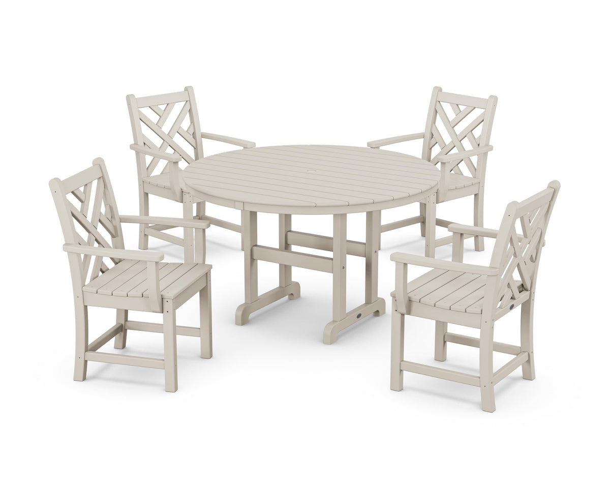 ® Chippendale Dining Set by Polywood – Onesize, High Density Polyethylene, Sand, Model PWS122-1-SA