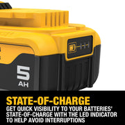 20V MAX 5 Ah Lithium Ion Battery 2-Pack () by DEWALT – 20V MAX, Plastic, Black/Yellow, Pack of 2, Model DCB205-2