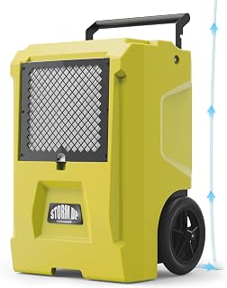 ALORAIR 110 PPD Commercial Dehumidifier with Pump for large Basement | Includes Drain Hose, Ideal for Industrial, Commercial Spaces and Job Sites, 6-Year Limited Warranty, Storm DP50 (Yellow)