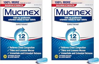 Mucinex Expectorant Extended-Release Bi-Layer Tablets Maximum Strength - 28 ea., Pack of 2