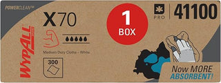 Wypall PowerClean X70 Medium Duty Cloths, Flat Sheets, 300 Towels (41100)